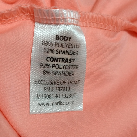 Marika Women's Large Light Peach/Pink Stretch Mesh Activewear Workout Top - Picture 6 of 6